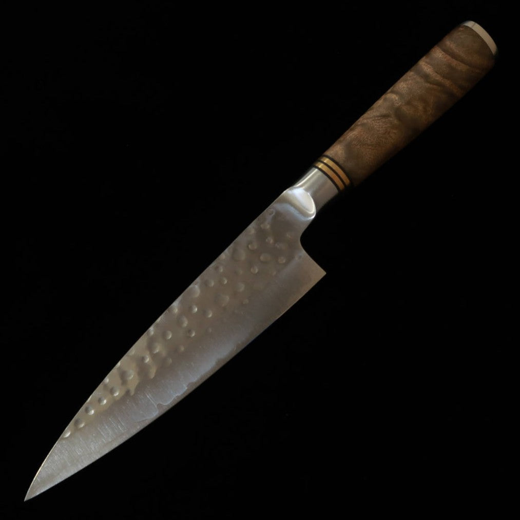 TAKESHI SAJI Petty SG2 tsuchime cabo de burl de marfim (karin) (130 mm)
