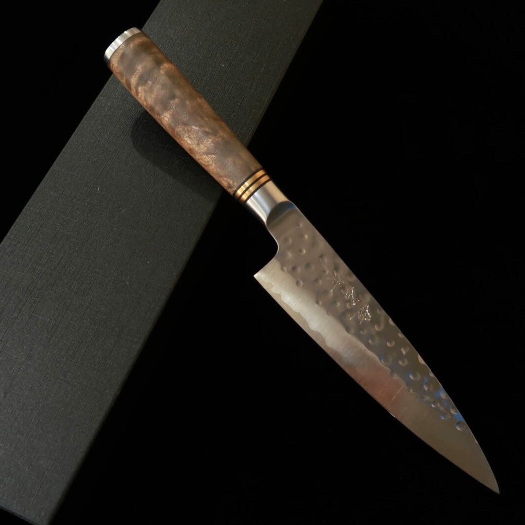 TAKESHI SAJI Takeshi Saji Petty SG2 Martillado Mango de burl de encina roja (karin) (130 mm)