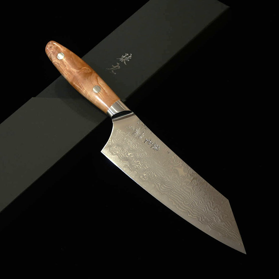 Enkyu ENKYU Bunka série Higurashi SG2 Damasco, cabo de raiz de burl de marfim (180 mm)