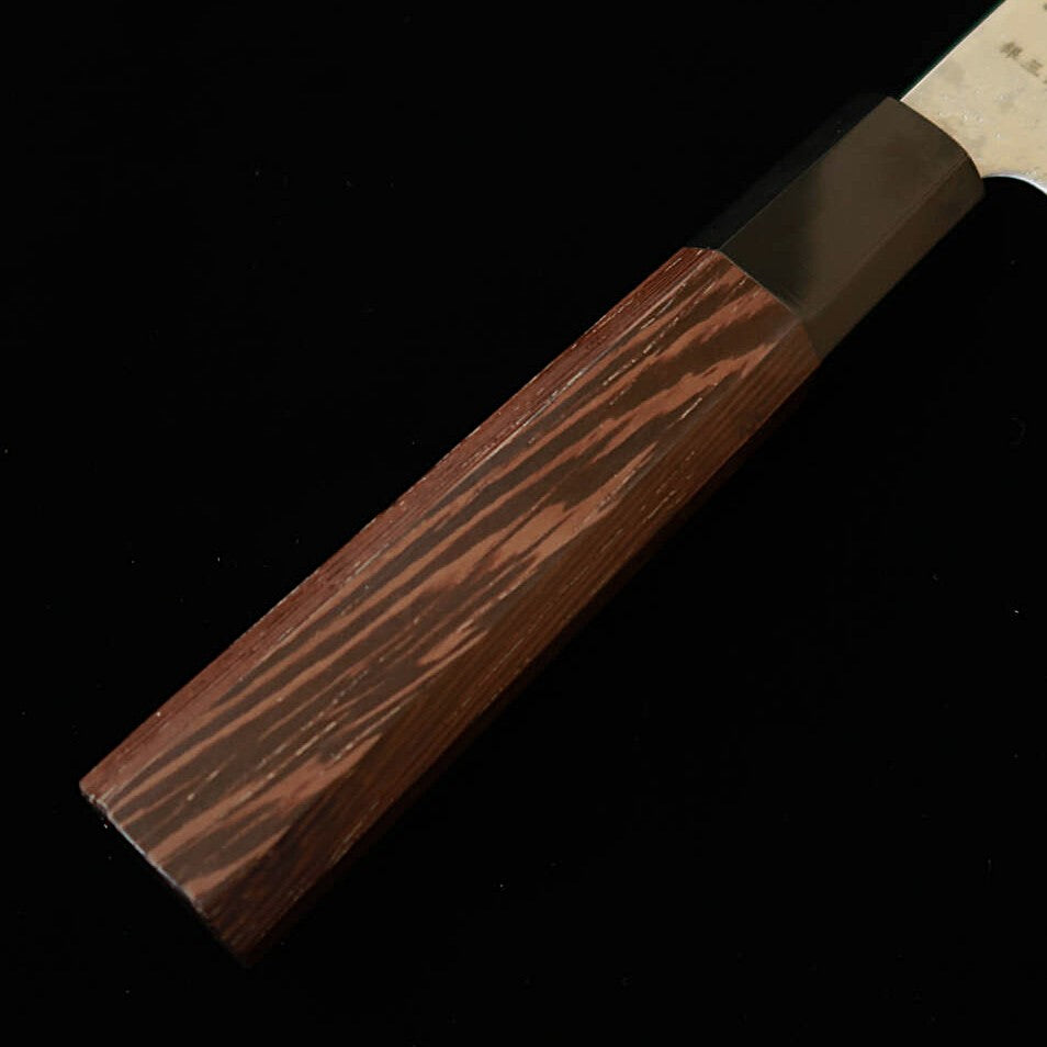 Couteau Nakiri Hatsukokoro Ginrei (Acier Ginsan #3 / Finition Nashi-ji / Manche Wengé) (170 mm)