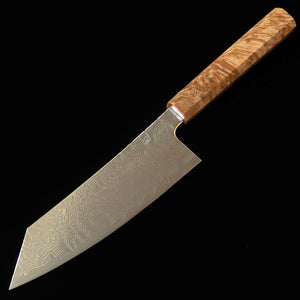 猿九 ENKYU 切付三徳 焔雲シリーズ SG2 ダマスカス 花梨瘤八角柄（165/180ｍｍ）