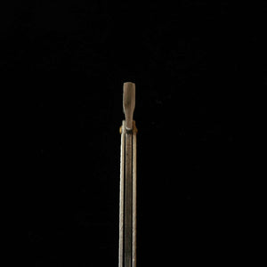 Couteau Higo forgé par Tomita, grande lame type sabre, acier doux forgé, finition lime, avec boîte en paulownia et pochette de rangement (90 mm)