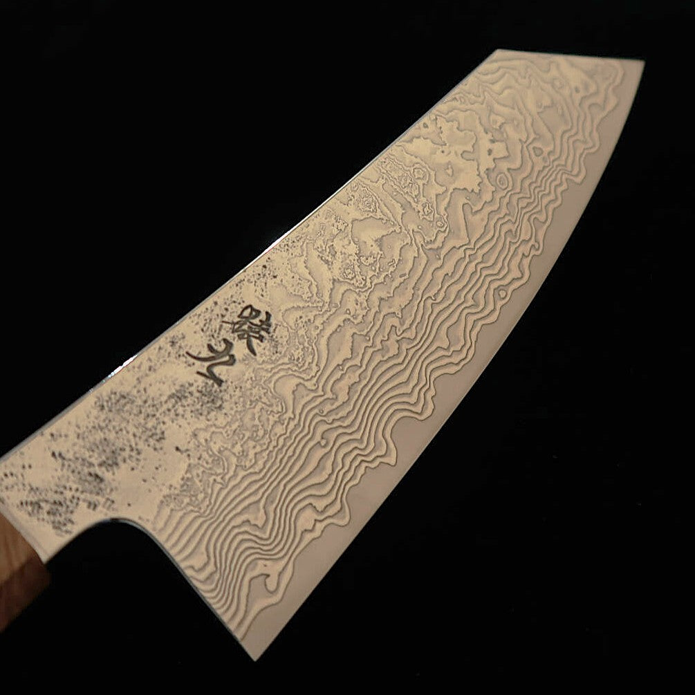 猿九 ENKYU 切付三徳 焔雲シリーズ SG2 ダマスカス 花梨瘤八角柄（165/180ｍｍ）
