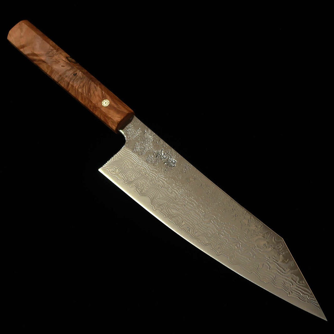 Saruku ENKYU Gyuto serie Homuraun SG2 Damasco mango octogonal de raíz de karin (210 mm)