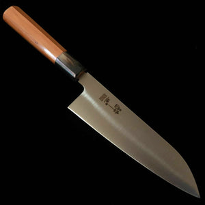 Suisin SUISIN Santoku INOX Honyaki, cabo semirredondo hexagonal em madeira Ichii (180 mm)