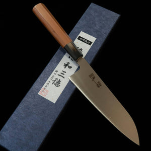 Suisin SUISIN Santoku INOX Honyaki, cabo semirredondo hexagonal em madeira Ichii (180 mm)