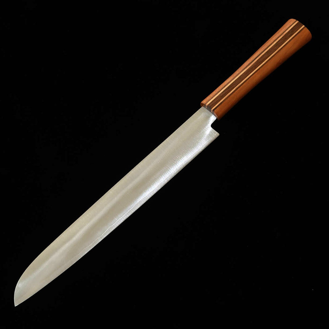 TANAKA Seiki MAJIRO Shun, cuchillo panero forjado Gingami #3, mango de arce, cerezo y nogal (240 mm)