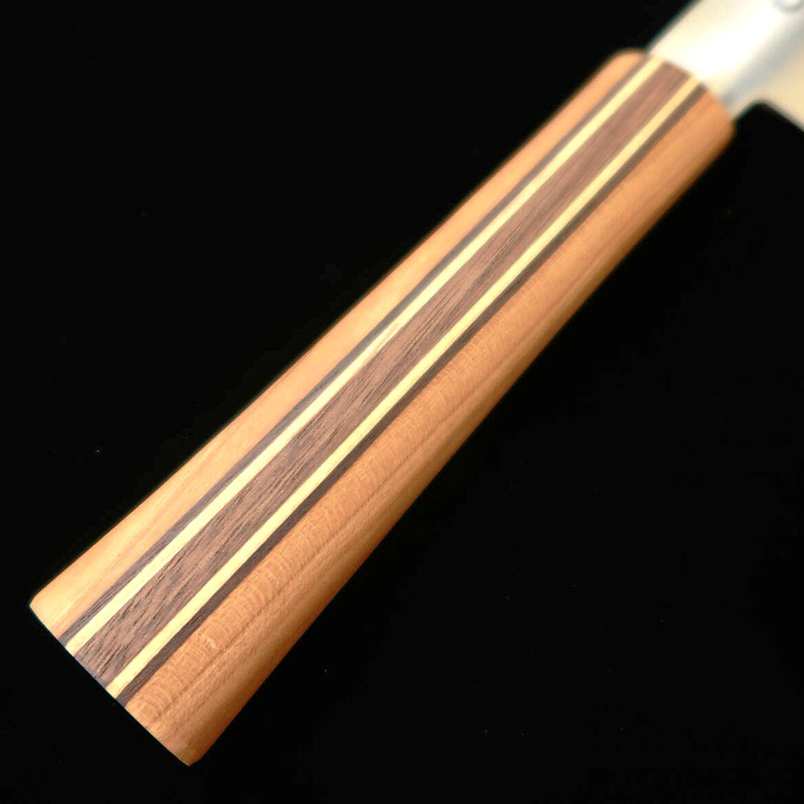 TANAKA Shigeki Majiro Forged Bread Knife, Ginsan (Silver #3), Maple/Cherry Blossom Walnut Handle (240mm)