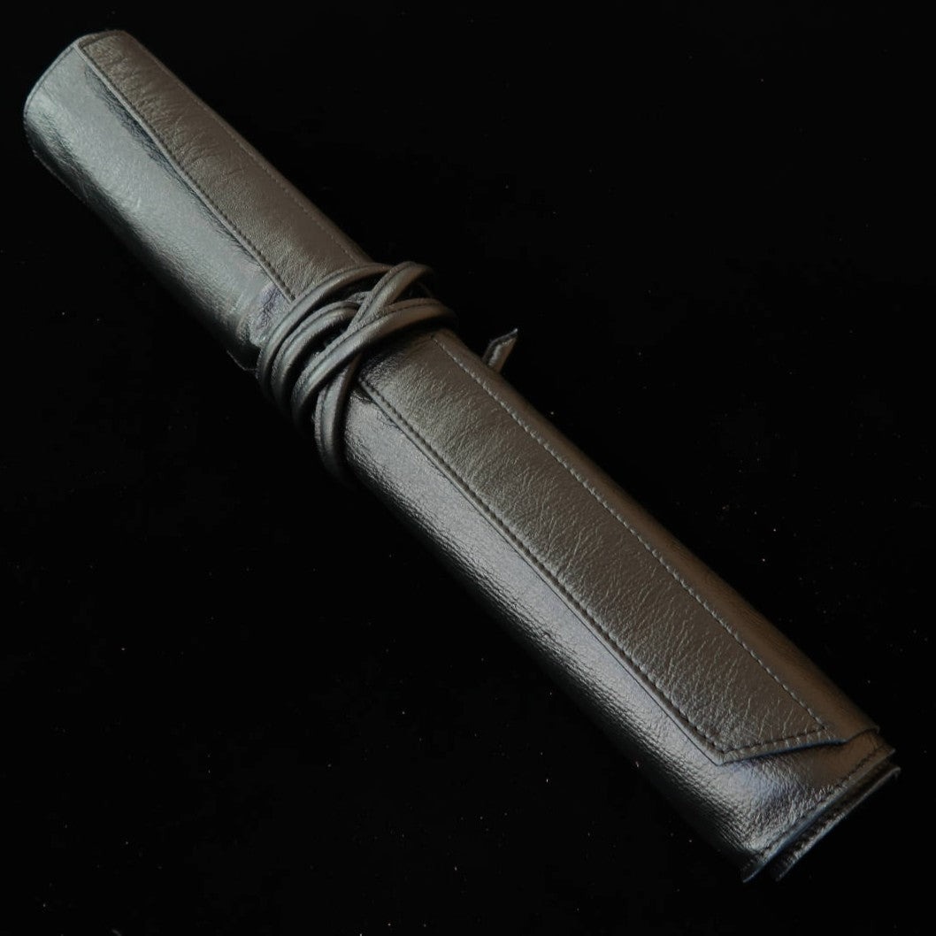 YOKU leatherworks　ウォッシャブルレザーナイフロール ブラック