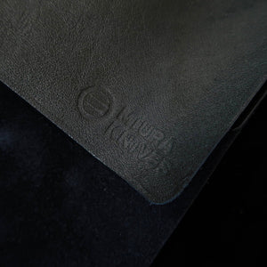 YOKU leatherworks Rouleau à couteaux en cuir lavable, noir