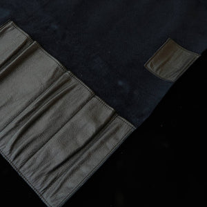 YOKU leatherworks Rouleau à couteaux en cuir lavable, noir