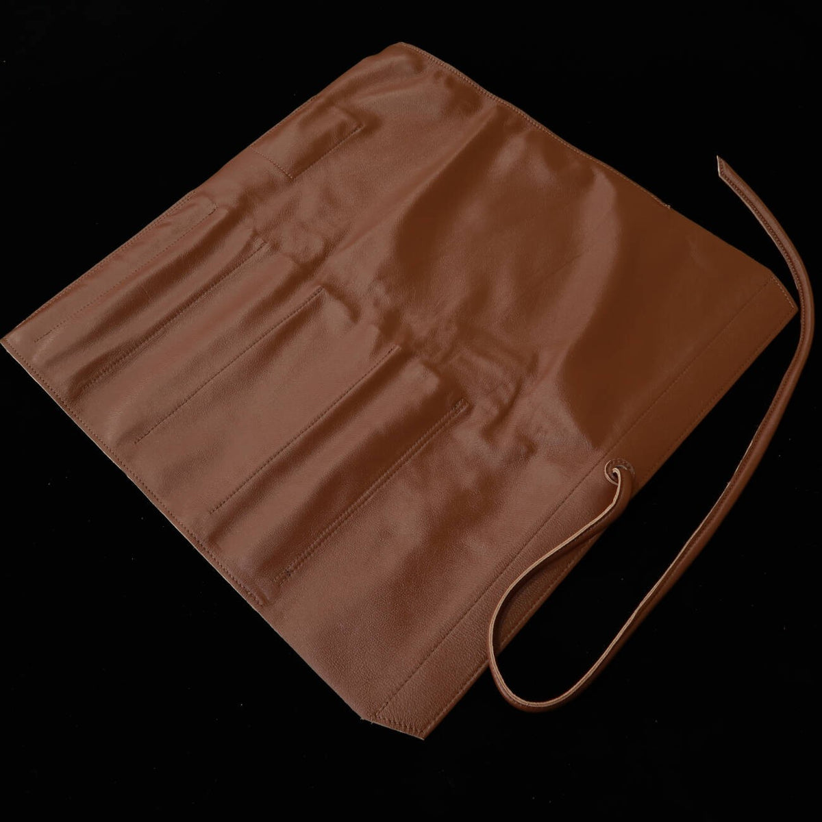 YOKU leatherworks rouleau à couteaux en cuir lavable, brun