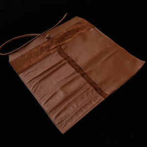 YOKU leatherworks rouleau à couteaux en cuir lavable, brun