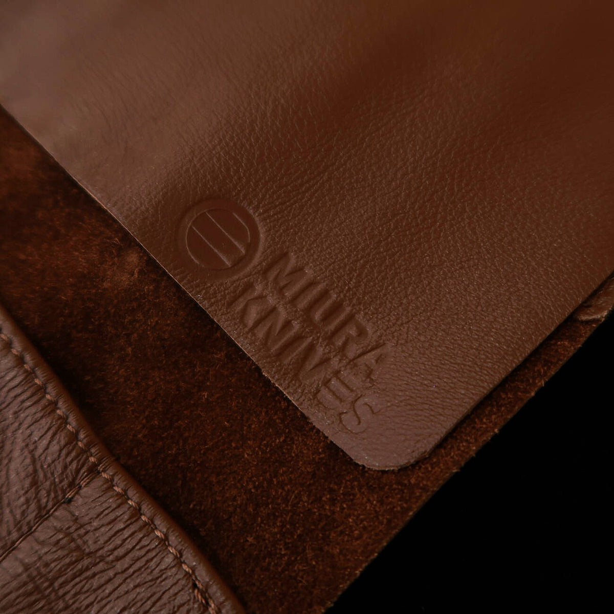 YOKU leatherworks rouleau à couteaux en cuir lavable, brun