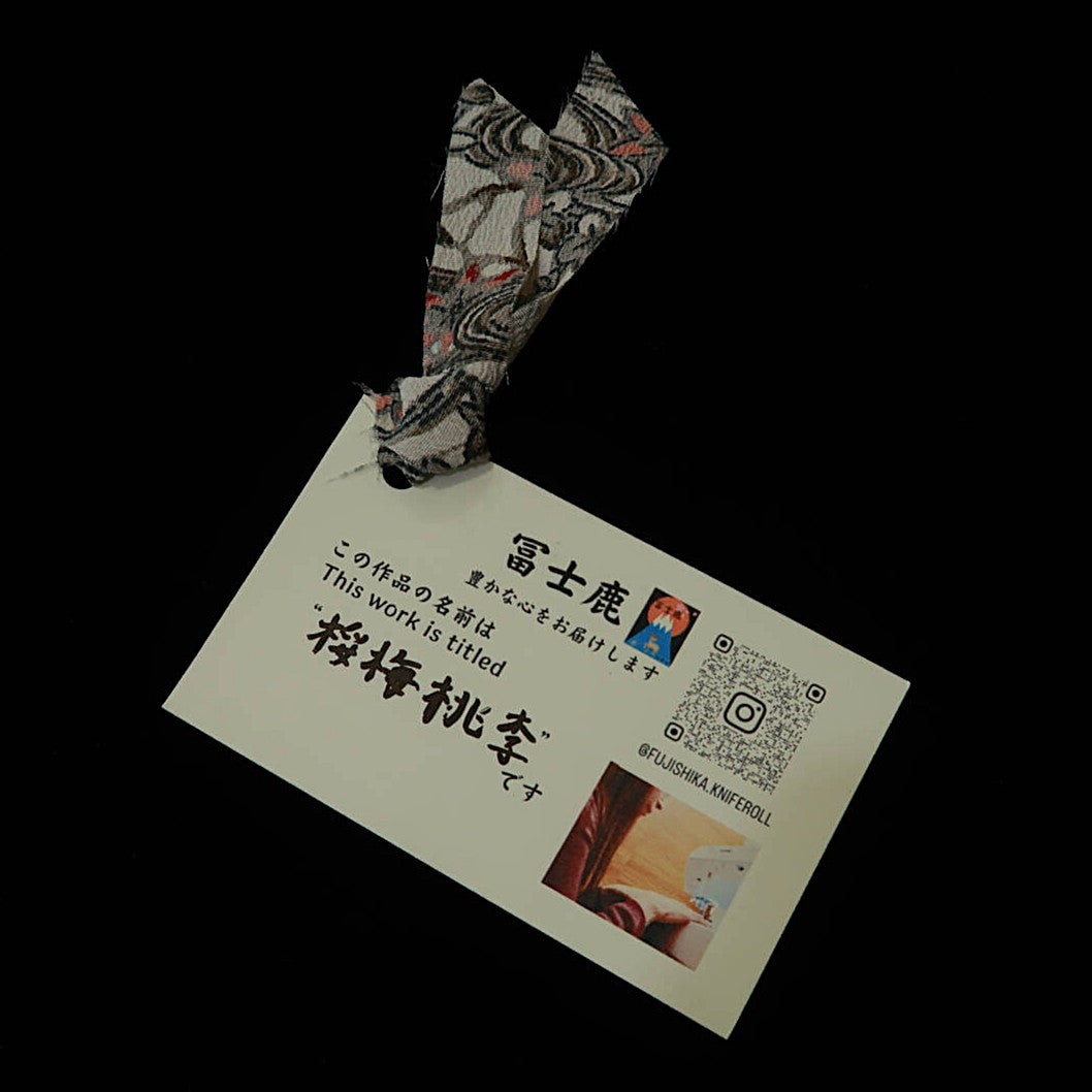 Fuji Shika Knife Roll com estampa de quimono Sakura Baibaitori (90×31 cm)