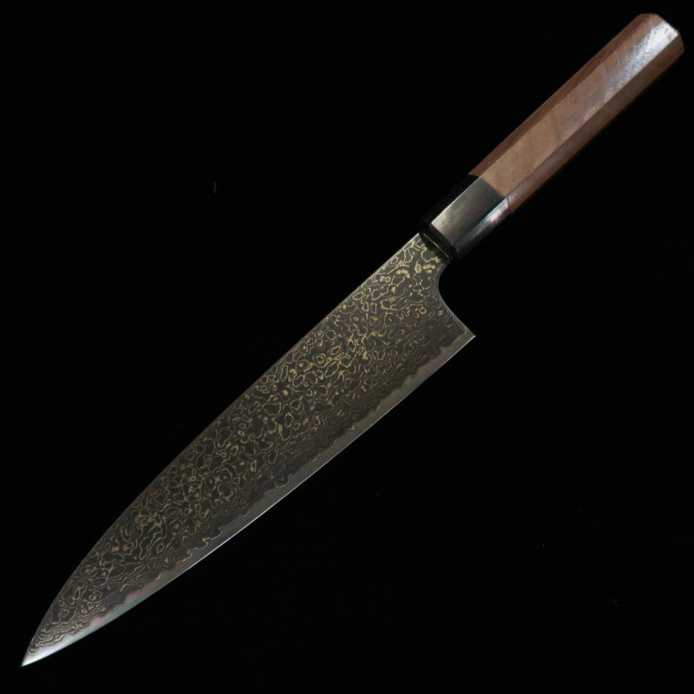 KAGEKIYO ZA-18 Damascus noir Gyuto Manche octogonal en noyer (210 mm / 240 mm)