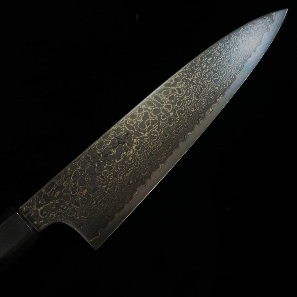 KAGEKIYO ZA-18 Damascus noir Gyuto Manche octogonal en noyer (210 mm / 240 mm)