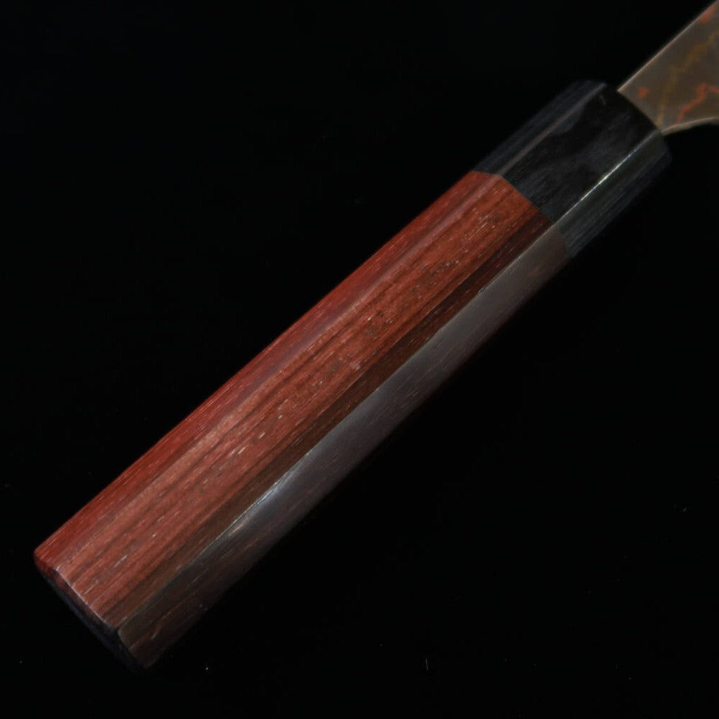 Takeshi Saji Aogami No. 2 Colored Damascus Santoku Rosewood Handle (180mm)