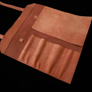 YOKU leatherworks Leather Knife Roll – Red Split Leather – Bag-Style