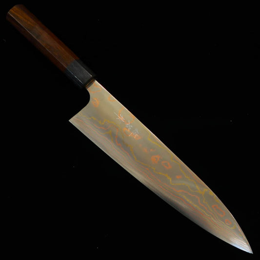 Takeshi Saji Blue Steel No.2 Colored Damascus Gyuto Rosewood Handle (210/240/270mm)
