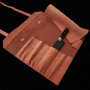 YOKU leatherworks Leather Knife Roll – Red Split Leather – Bag-Style