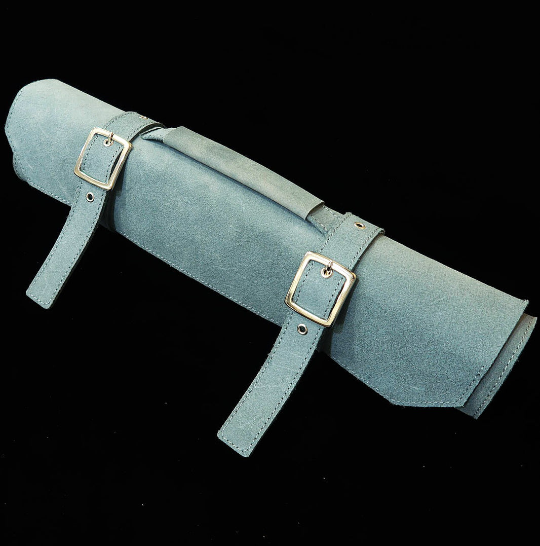 YOKU leatherworks rouleau à couteaux en cuir, croûte bleue, type sac