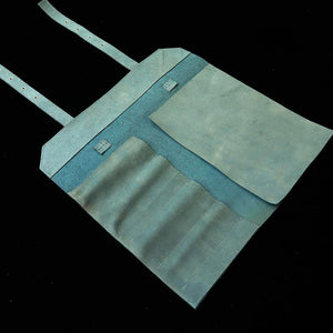 YOKU leatherworks rolo de couro para facas, couro reconstituído azul, tipo bolsa