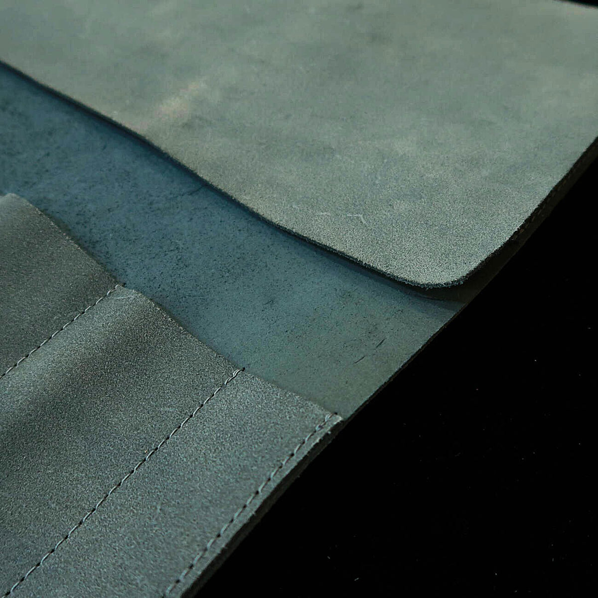 YOKU leatherworks rolo de couro para facas, couro reconstituído azul, tipo bolsa