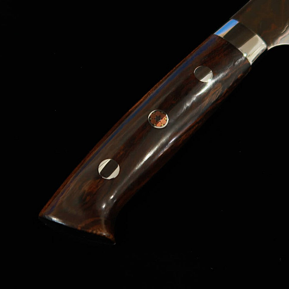 Takeshi Saji Aogami No. 2 Rainbow Damascus Petty Ironwood Handle (135/150mm) 