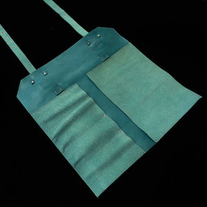 YOKU leatherworks rollo de cuero para cuchillos cuero partido verde tipo bolso