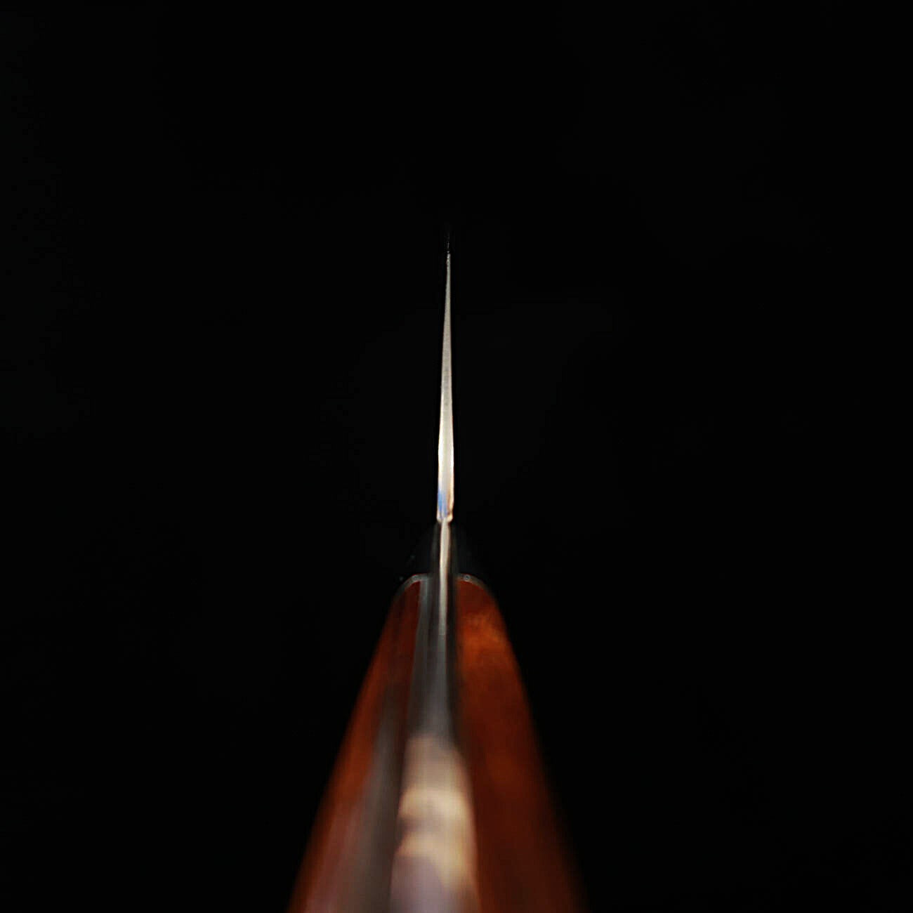 佐治武士SAJI TAKESHI 青二鋼 有色ダマスカス 三徳 アイアンウッドハンドル (180mm)