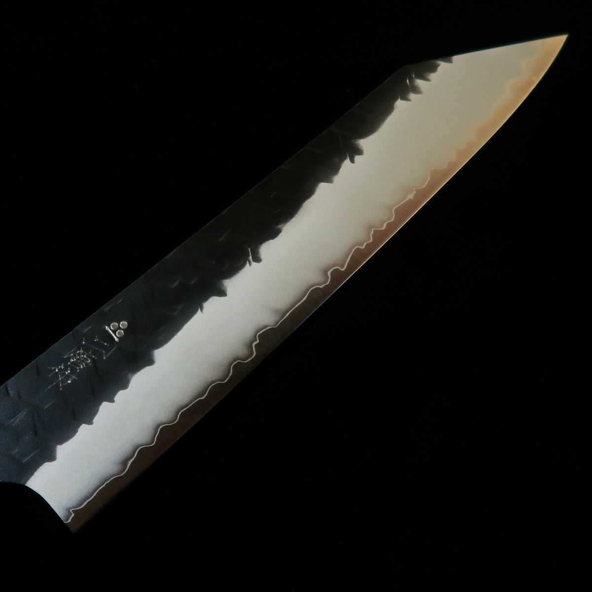 NIGARA Futakara Hamono – Kiritsuke Petty SG2 martelada, acabamento negro forjado, cabo octogonal em wengué (150 mm)