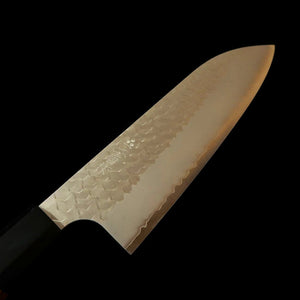 二唐刃物鍛造所 NIGARA SG2 磨き槌目 三徳 チーク八角柄 (180mm)