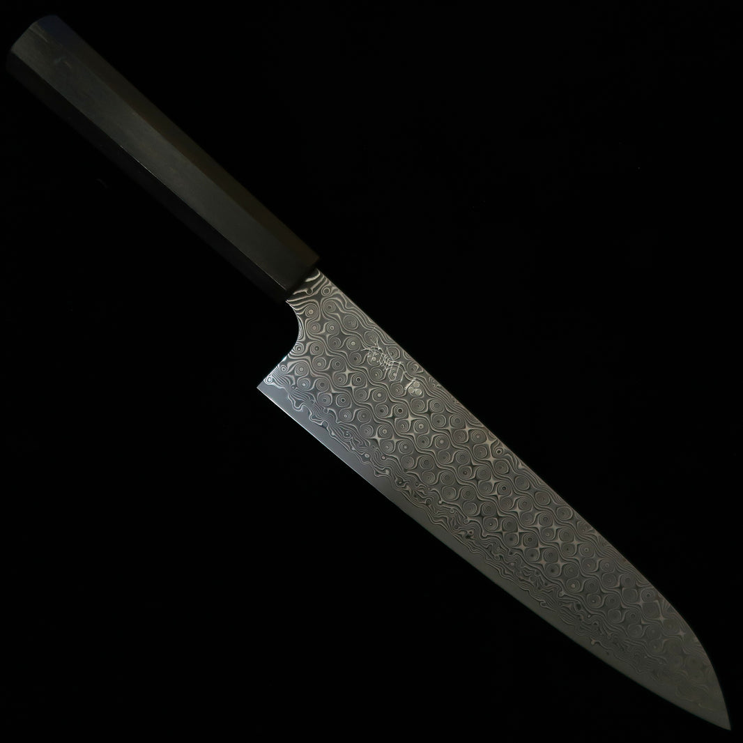 NITOU Nigara Hamono NIGARA Anmon Gyuto SG2 mango octogonal de ébano macizo (210/240 mm)