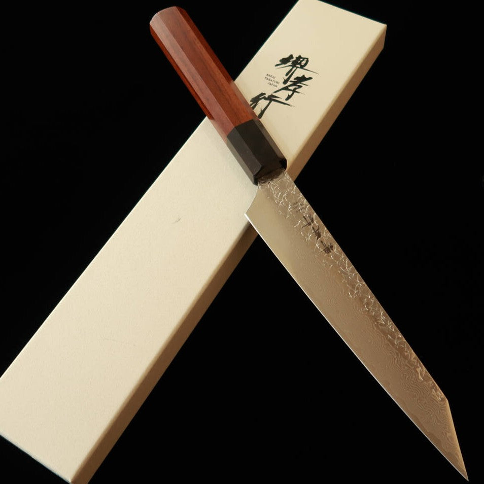 Sakai Takayuki SAKAI TAKAYUKI Petty tipo espada japonesa SG2 martilleado, Damasco, mango octogonal de palisandro (150 mm)