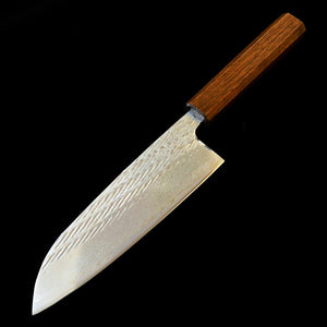 HADO HADO Okina-ryu Gin-3 padrão de corda Damasco, cabo em carvalho negro, santoku (165 mm)