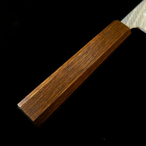HADO HADO Okina-ryu Gin-3 padrão de corda Damasco, cabo em carvalho negro, santoku (165 mm)
