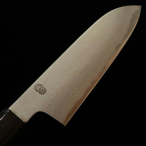 堺菊守 SAKAI KIKUMORI 菊月 渦 三徳 青紙一号 ダマスカス 朴八角柄 (180mm)