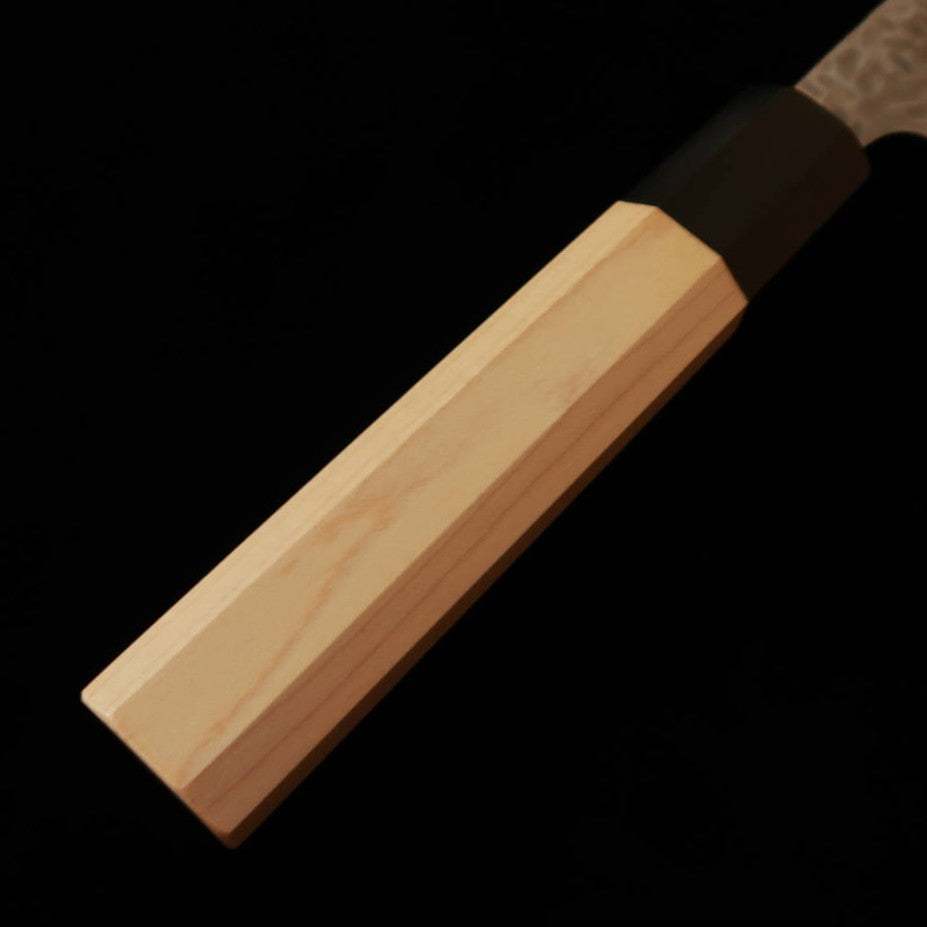Faca Santoku MIURA Aogami Nº 1, Acabamento martelado fosco, Cabo Octogonal em Bordo (165 mm)