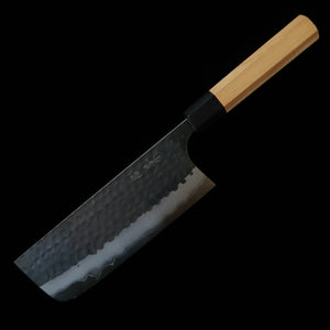 Masakage MASAKAGE Koishi Nakiri Aogami Super martelado, preto forjado, cabo em cerejeira americana (165 mm)