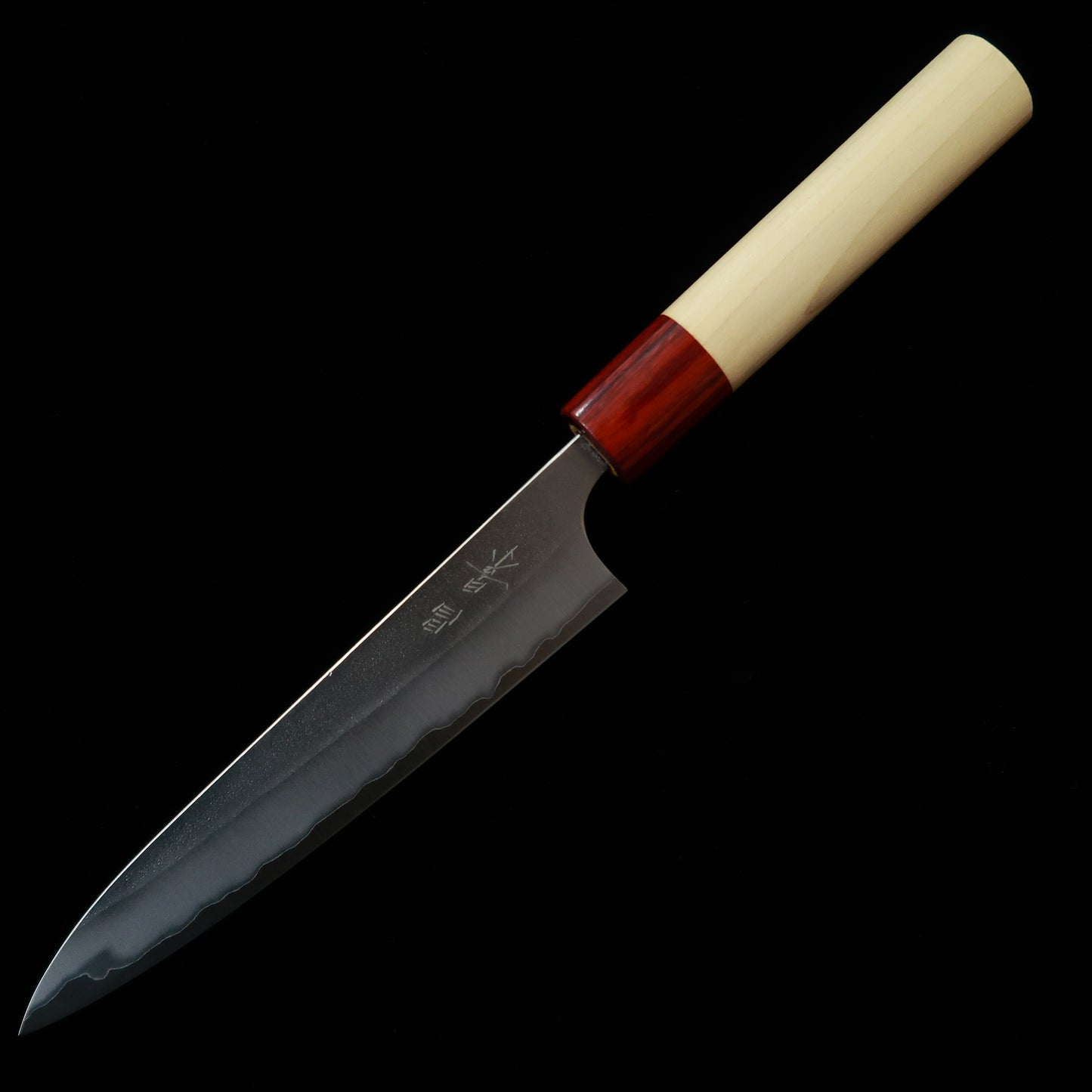 Petty MASAKAGE Snow Shirogami No. 2, Nashiji finish, with rounded magnolia handle (150mm)