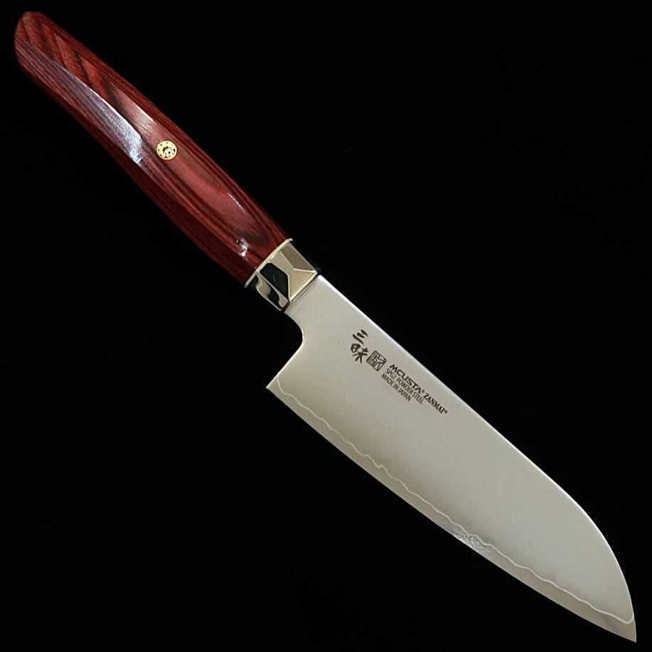 【Nuevo estándar】ZANMAI MCUSTA Revolution 3 Rojo Santoku pequeño (150mm)