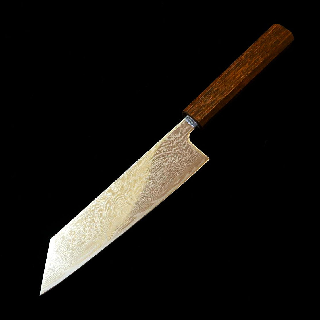 刃道 HADO 翁流 AUS-10 渦ダマスカス 黒樫柄  文化 (170mm)