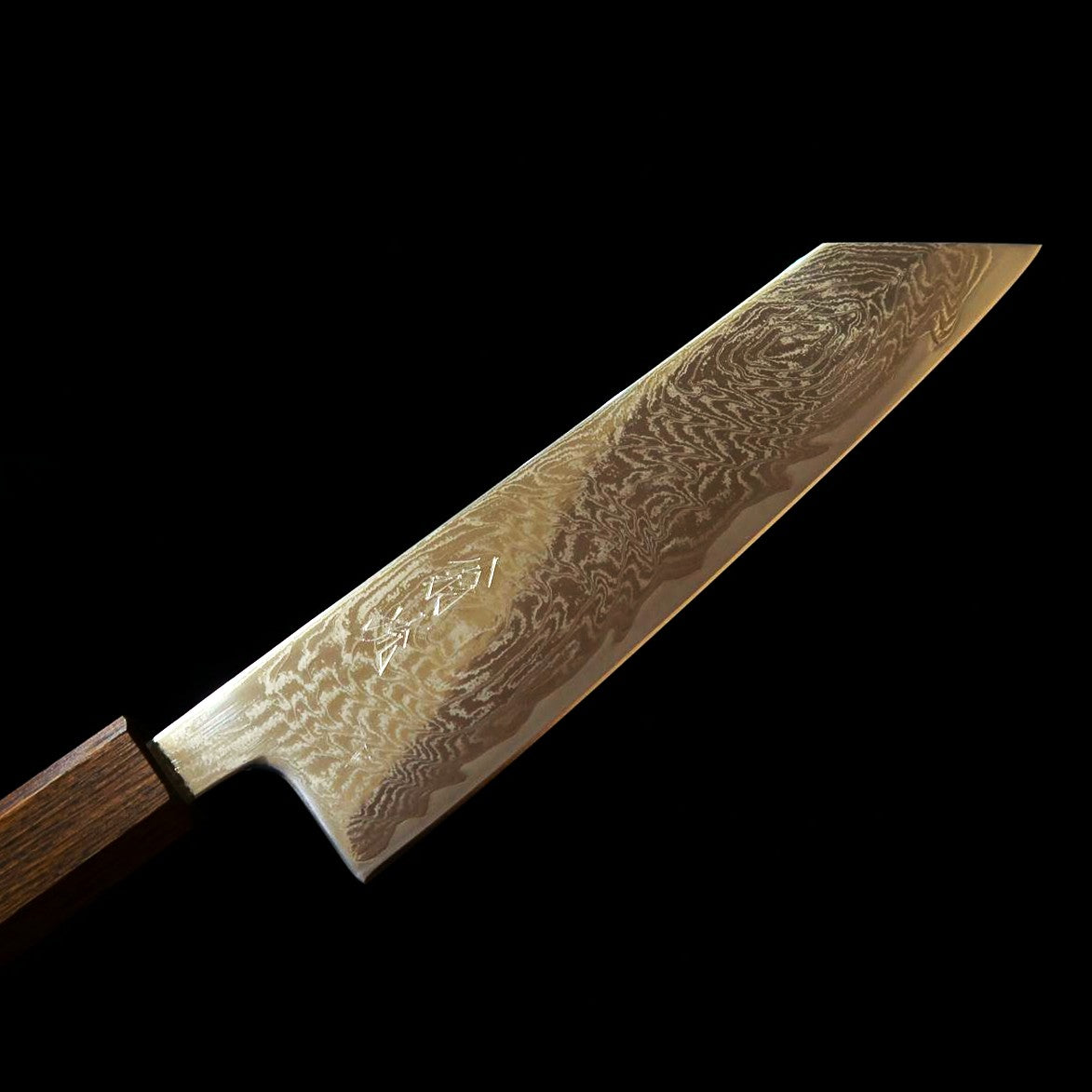 刃道 HADO 翁流 AUS-10 渦ダマスカス 黒樫柄  文化 (170mm)