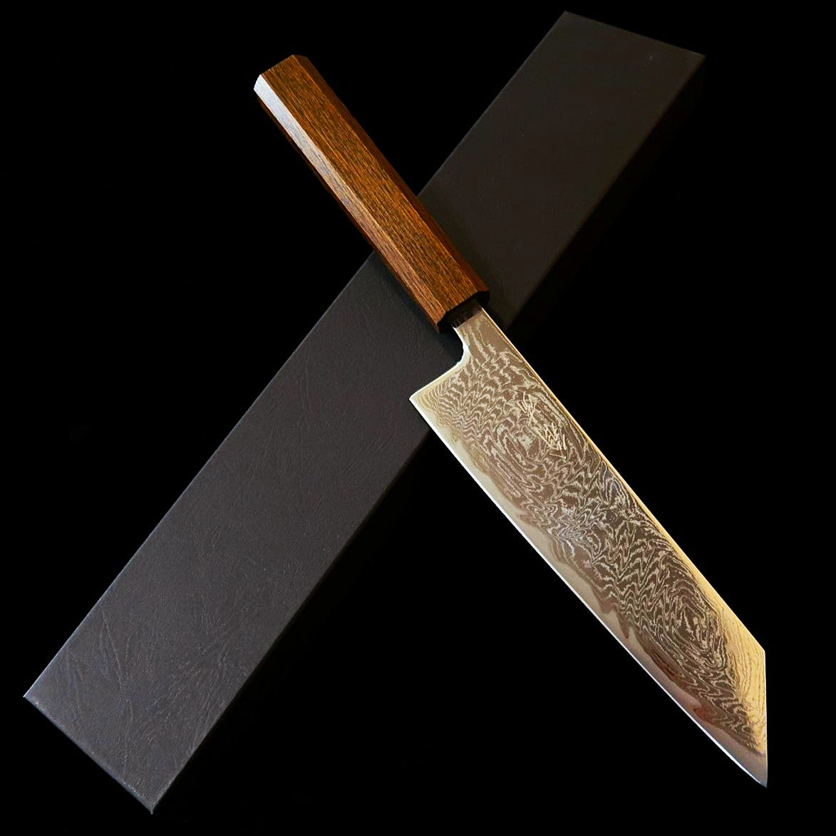 刃道 HADO 翁流 AUS-10 渦ダマスカス 黒樫柄  文化 (170mm)
