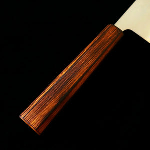 HADO Oinaru acero Shiro-gami #1, sanmai con cladding inoxidable, mango de roble ahumado negro, gyuto (240 mm)