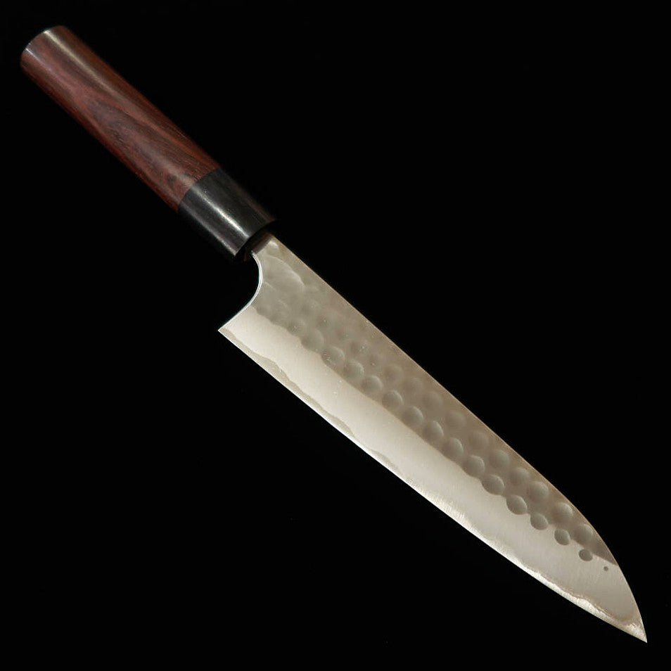 Anryu ANRYU Petty Acero azul super, acabado martillado, forja negra, mango octogonal de palisandro (150mm)