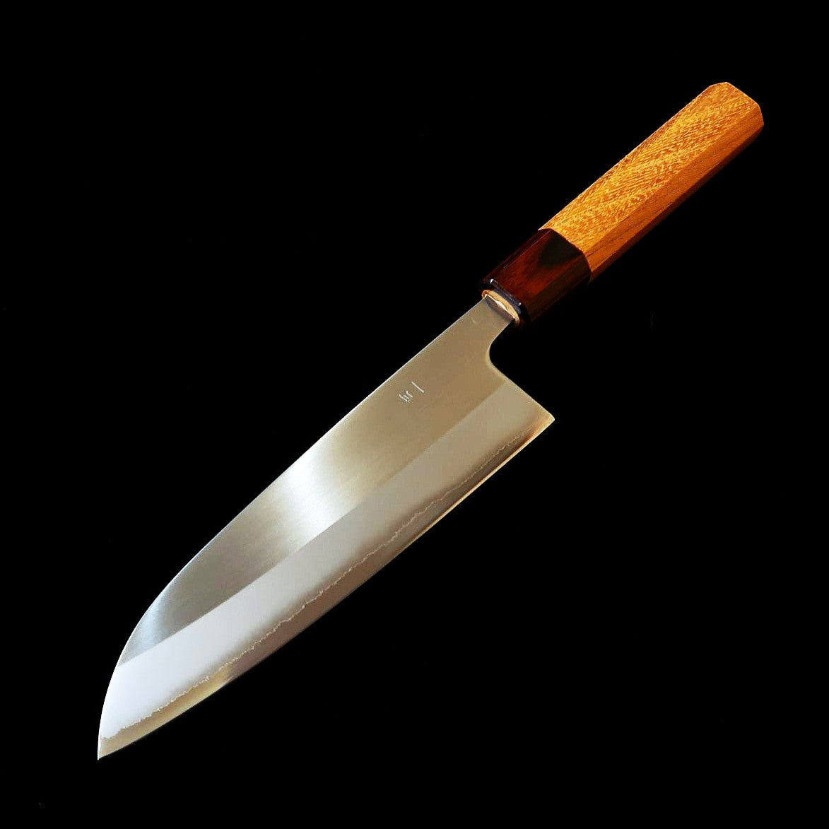 HADO Okina-ryu, Shirogami #1, inox plaqué, manche en zelkova, santoku (165 mm)