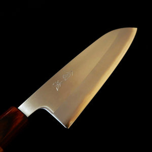 HADO Okina-ryu, Shirogami #1, inox plaqué, manche en zelkova, santoku (165 mm)
