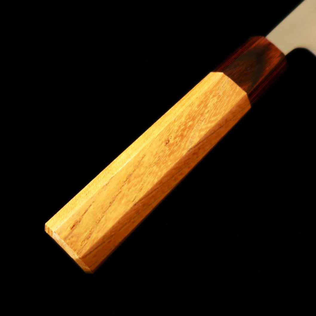 HADO Okina-ryu, Shirogami #1, inox plaqué, manche en zelkova, santoku (165 mm)
